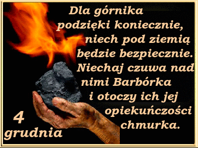 Dłoń z węglem 4 grudnia